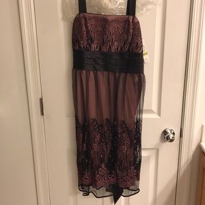 Pink and black cocktail dress